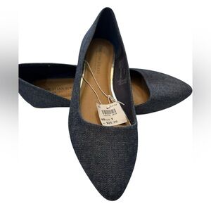 Christian Siriano Dark‎ Blue Denim Flats